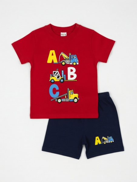 Костюм (футболка+шорты) A,B,C арт.251065 CHASTE мал. 1-4 (красный/темно-синий)