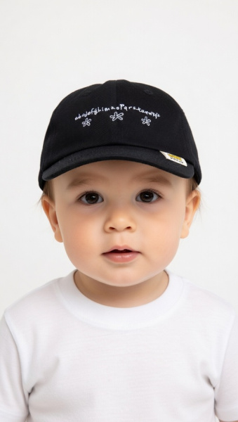 Кепка Цветочки-3 арт.2790 DIDICute уни. 50 (черный)