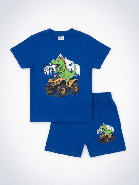 Костюм (футболка+шорты) Динозавр арт.251063 CHASTE мал. 1-4 (индиго)