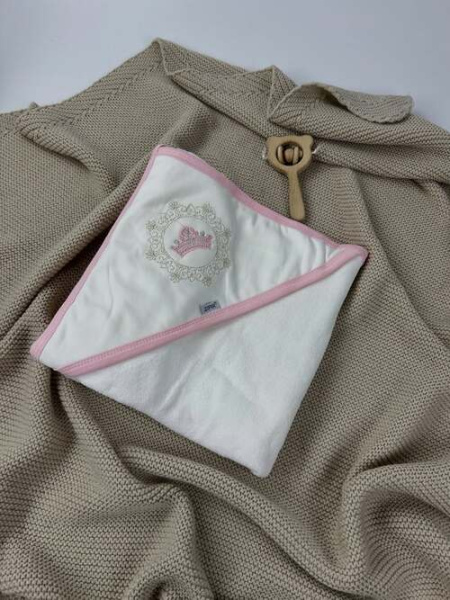 Полотенце-уголок Корона арт.231226 Ziper дев. (бело-розовый)