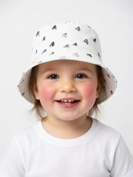 Панама Сердце арт.99-1/5 Kiddo дев. 52 (белый)