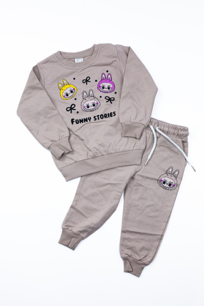 Костюм (кофта+штаны) LABUBU арт.BIL-D-02 Kii Im дев. 2 (бежевый)