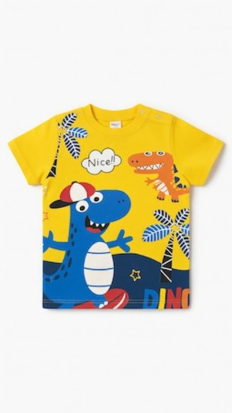 Футболка с кнопкой Динозаврики арт.170705 CHASTE мал. 2-5 (желтый)