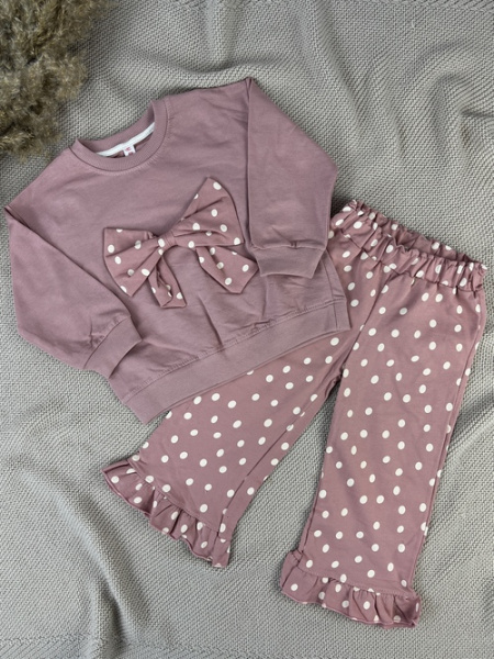 Костюм (кофта+штаны) Бантик арт.259326 My Bella дев. 2-5 (капучино)