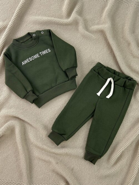 Костюм (кофта+штаны) Awesome Times начес арт.1000 MimiGO уни. 9-24 (хаки)