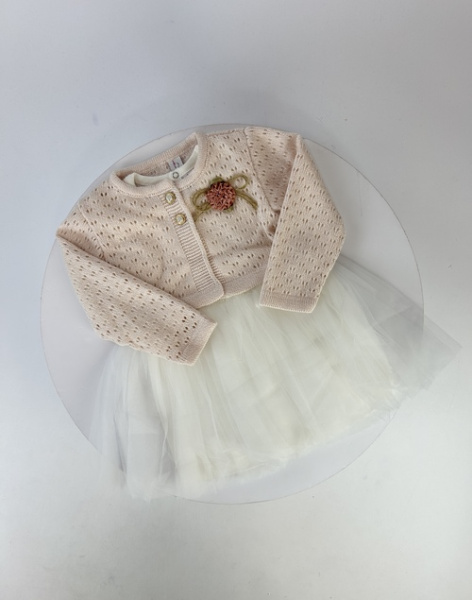 Комплект (платья+болеро) д/р арт.539991 Bulsen baby дев. 2-4 (молочный/персиковый)