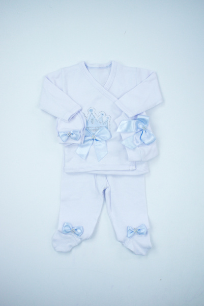 Комплект (кофта+ползунки+шапка+царапка) арт.31320 Findik baby мал. 3м (молочный)