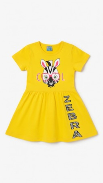 Платья Зебра арт.16014 CITCIT kids дев. 3-6 (желтый)