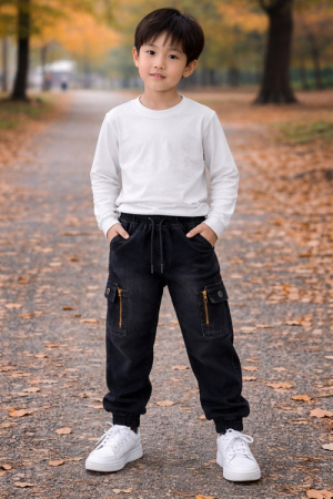 Футболка однотонный арт.110825 BIM kids уни. 2-5 (черный)