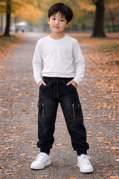 Футболка однотонный арт.110825 BIM kids уни. 2-5 (черный)