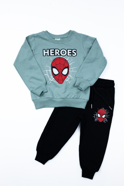 Костюм (кофта+штаны) Spider-Man арт.BIL-M-01 Kii Im мал. 2 (зеленый/черный)