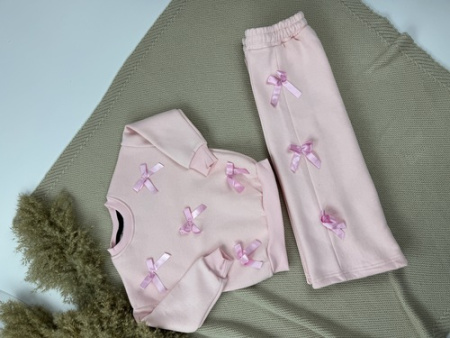 Комплект (платье+лосины) арт.7822 дл/р Adifa kids дев. 9-24 (желтый/розовый)
