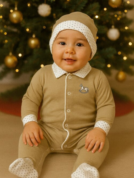 Набор (комбинезон+шапка) арт.9756 By Murat Baby мал. 0-6 (капучино)