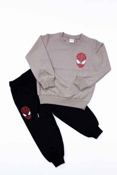 Костюм (кофта+штаны) Spider-Man арт.BIL-M-02 Kii Im мал. 2 (бежевый/черный)