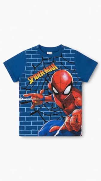 Футболка с кнопкой Spider-man арт.170703 CHASTE мал. 2-5 (синий)