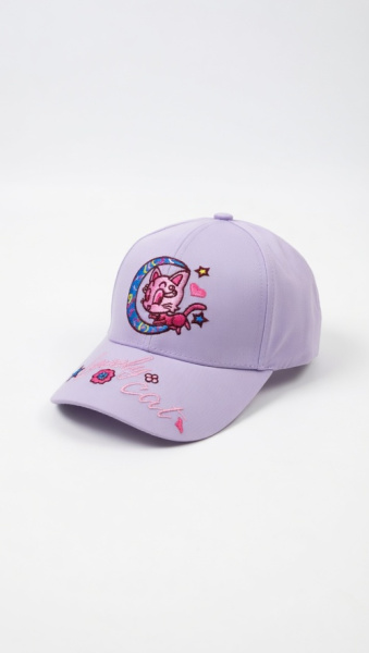 Кепка Lovely cat арт.PAP-15 Kiddo 54р (светло-фиолетовый)