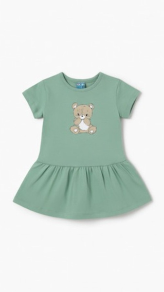 Платья Мишка арт.14401 CITCIT kids дев. 3-6 (оливковый)