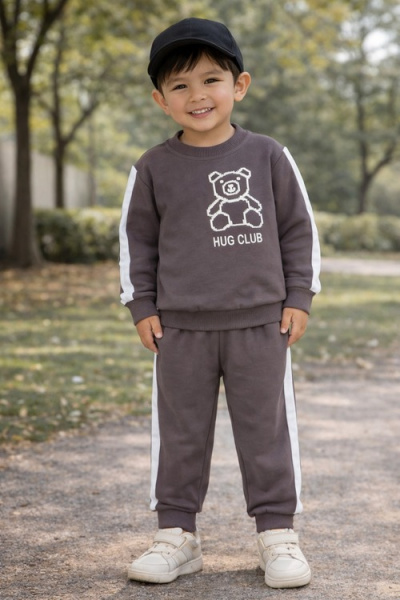 Костюм (кофта+штаны) Hug club арт.1194 Bobisko мал. 2-5 (коричневый)