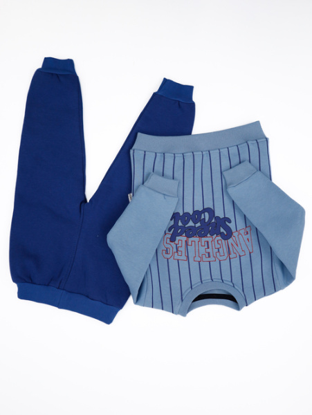 Костюм (кофта+штаны) Angeles начес арт.9124 Mixima kids мал. 3-6 (синий)