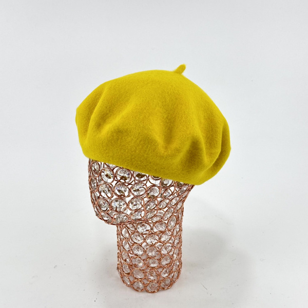 Берет Китай арт.204-1 жен. 56-58 (желтый)