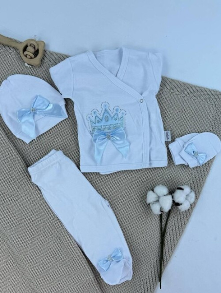 Костюм Кофта-штаны+шапка+царапка арт.31320 Findik baby мал. 3м (голубой)