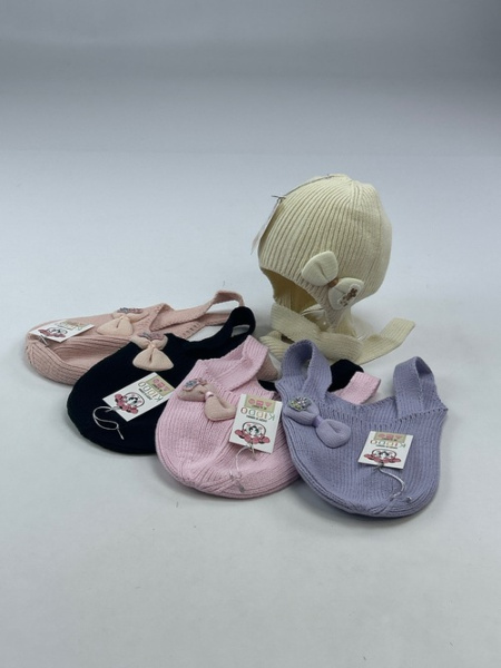 Шапка Бабочка с зав. арт.554 Kiddo дев. 48-50 (микс)