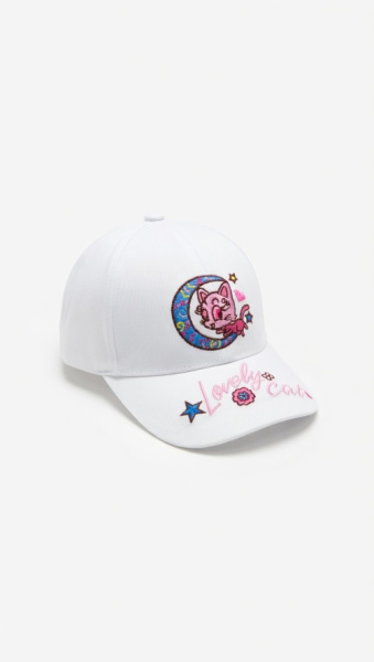 Кепка Lovely cat арт.PAP-15 Kiddo 54р (белый)