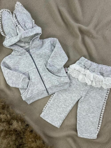 Набор (кофта+штаны) арт.9993 By Murat Baby мал/дев. 9-24 (светло-серый)