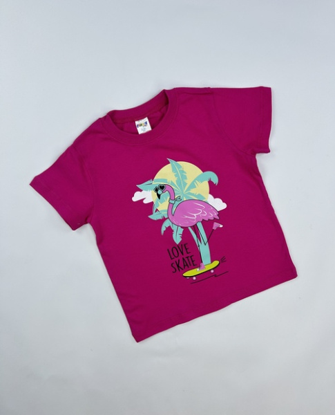 Футболка Love skate арт.161009 CHASTE дев. 5-8 (фуксия)