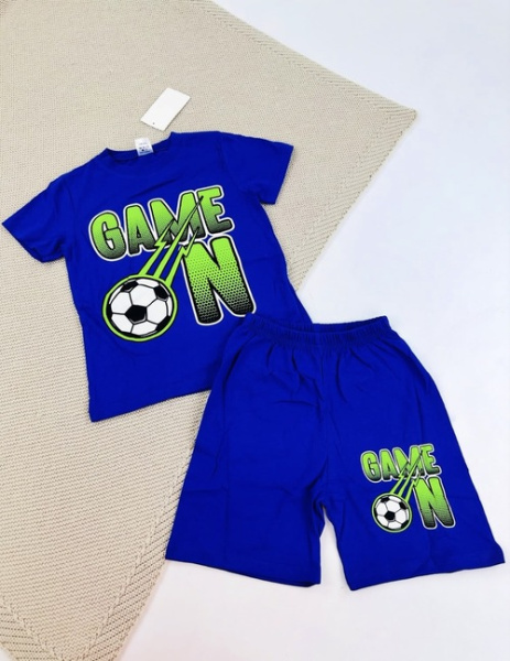 Костюм (футболка+шорты) Game on арт.251009 CHASTE мал. 5-8 (индиго)