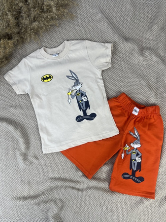 Костюм (рубашка+штаны) арт.25603 Mina Mino мал. 2-5 (молочный/коричневый)