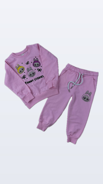 Костюм (кофта+штаны) LABUBU арт.BIL-D-02 Kii Im дев. 2 (розовый)