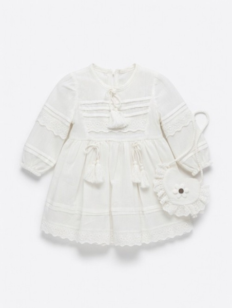 Платья с сумкой д/р арт.540980 A.Y.D дев. 2-6 (молочный)