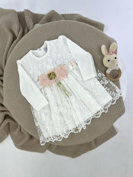 Платья д/р арт.336 Bulsen baby дев. 9-18 (молочный)