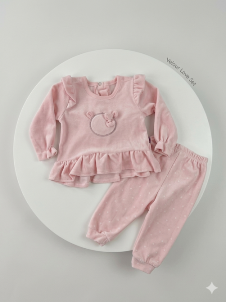 Костюм (Кофта+штаны) Kitty арт.042 Jijino дев. 3-6м (персиковый)