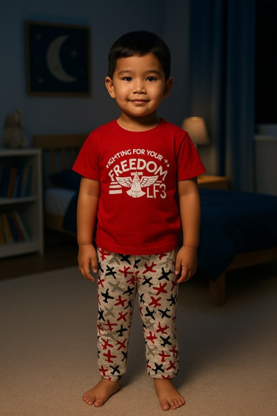 Пижама арт.9611 к/р. мал. 6 (красный)