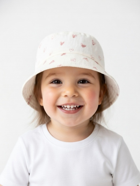 Панама Сердце арт.99-1/8 Kiddo дев. 52 (белый)