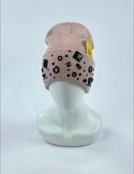 Шапка Кароза Киев от. черный квадрат (т.пудра)