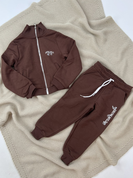 Костюм (кофта+штаны) Good Vides арт.61682 TITO kids дев. 3-7 (коричневый)