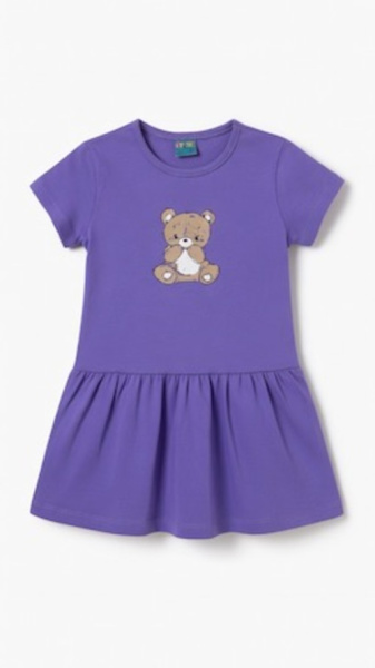 Платья Мишка арт.14401 CITCIT kids дев. 3-6 (сиреневый)