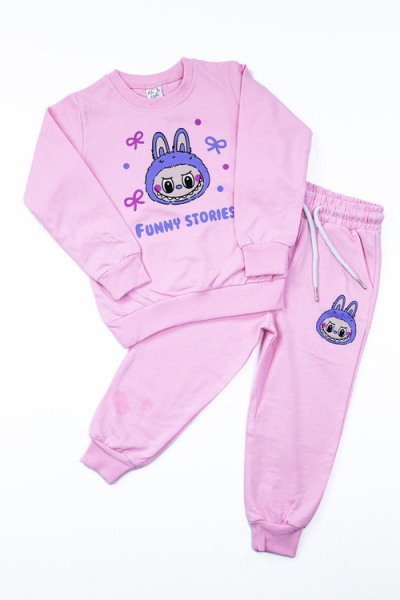 Костюм (кофта+штаны) LABUBU арт.BIL-D-01 Kii Im дев. 2 (розовый)