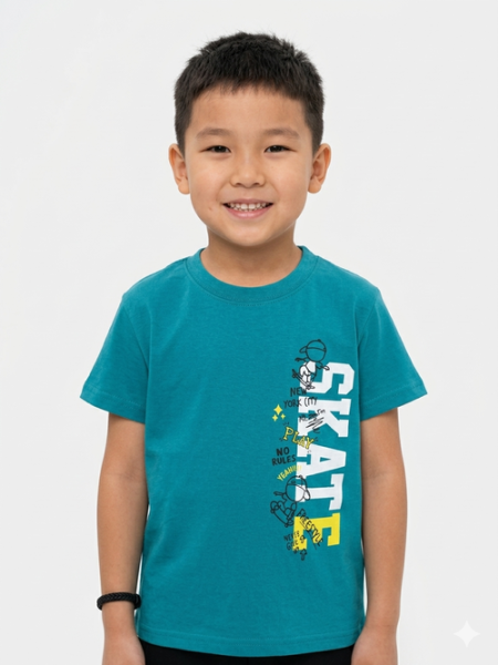 Футболка Skate Play арт.151020 CHASTE мал. 5-8 (бирюзовый)