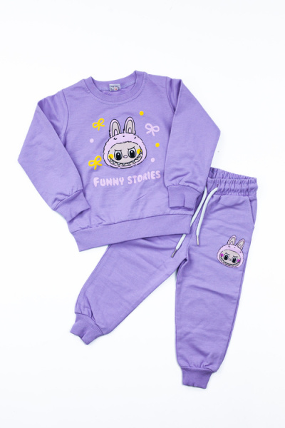 Костюм (кофта+штаны) LABUBU арт.BIL-D-01 Kii Im дев. 2 (сиреневый)