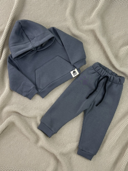 Костюм (кофта+штаны) начес арт.5684 Ronix мал. 9-24 (темно-серый)