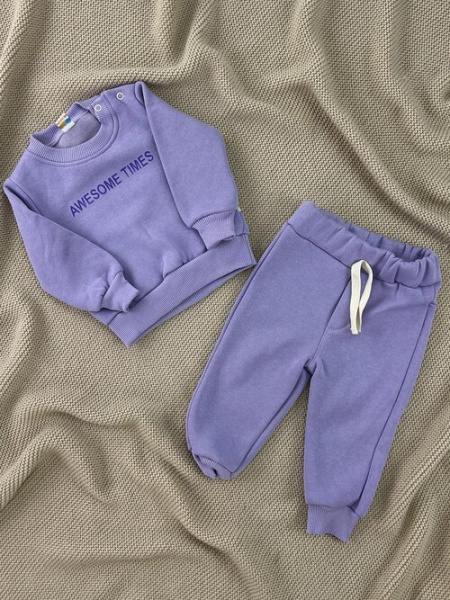 Костюм (кофта+штаны) Awesome Times начес арт.1000 MimiGO уни. 9-24 (сиреневый)