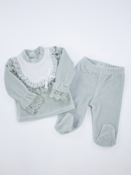 Костюм (кофта+ползунки) арт.9935 By Murat Baby дев. 0-9 (оливковый)