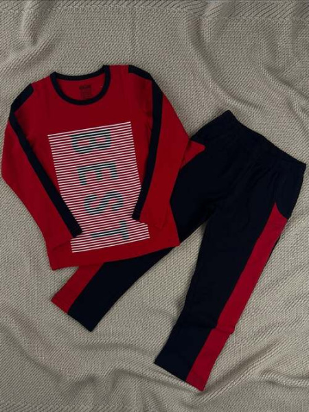 Пижама арт.9620 дл/р. мал. 8 (красный/черный)